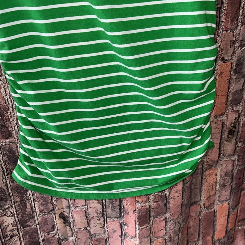 Michael Kors Green Ruched Cap Sleeve Muscle Tee size women’s large
